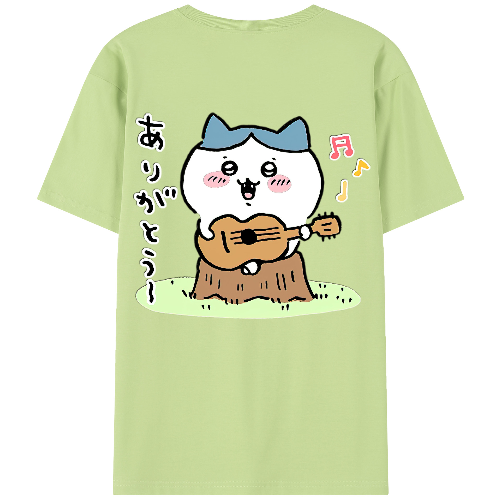 （画像用） ちいかわ ハチワレ Chii-kawa hachiware 綿100％半袖Tシャツ（背面プリント）